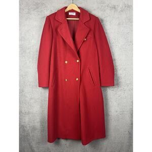 Vintage JG Hook Coat Womens Medium Wool Double Breasted Overcoat Made USA 80s